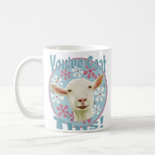 Taza De Café ¡Lo has hecho! Rosa y azul de cabra motivadora