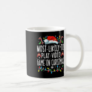 Taza De Café Lo Más Probable Es Jugar Videojuegos En Navidades 