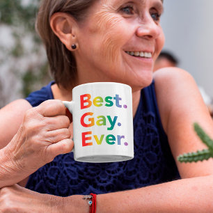 Taza De Café Lo mejor gay de siempre   Bandera arcoíris LGBT   
