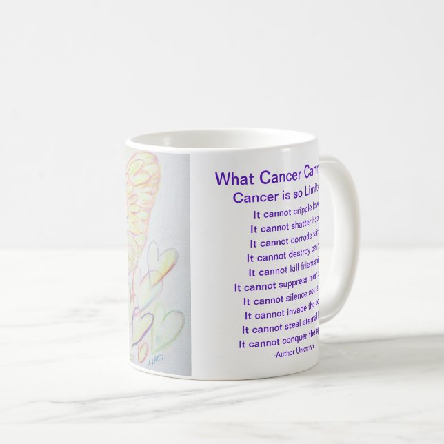 Taza De Café Lo que el cáncer no puede hacer poem Angel Coffee  (Anverso derecho)
