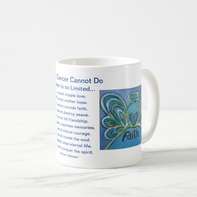 Taza De Café Lo que el cáncer no puede hacer poem Angel Coffee  (Anverso derecho)