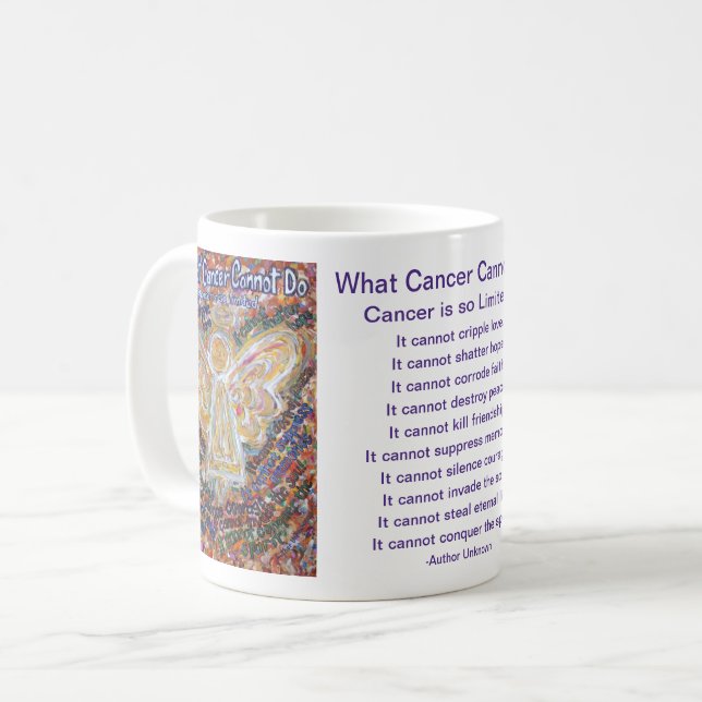 Taza De Café Lo que el cáncer no puede hacer poema Art Coffee C (Anverso izquierdo)