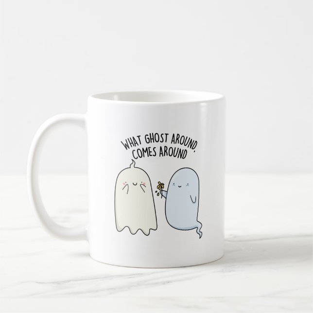 Taza De Café Lo que el fantasma rodea a un bollo de Halloween (Izquierda)