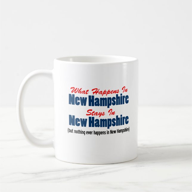 Taza De Café Lo Que Sucede En New Hampshire Sigue Siendo Nuevo  (Izquierda)
