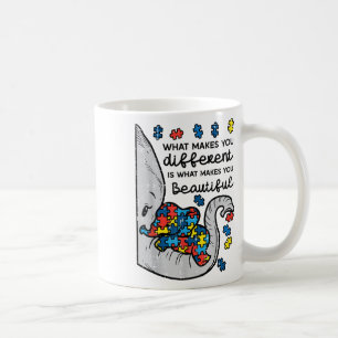 Taza De Café Lo que te hace diferente y hermoso autismo elefant