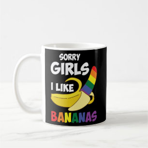 Taza De Café Lo siento chicas me gustan los plátanos camisetas 