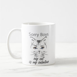 Taza De Café lo siento chicos mi gato es mi valentía