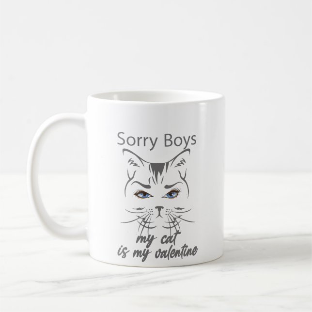 Taza De Café lo siento chicos mi gato es mi valentía (Izquierda)