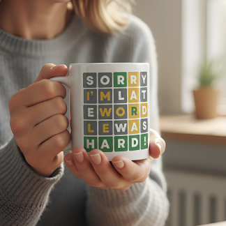 Taza De Café Lo siento, estoy atrasado Wordle era un juego dive