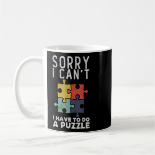 Taza De Café Lo siento, no puedo hacer rompecabezas Retro Jigsa