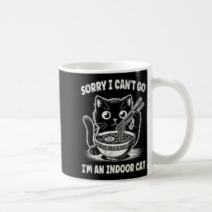 Taza De Café Lo siento, no puedo ir, soy un gato en la puerta