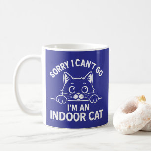 Taza De Café Lo siento, no puedo irme. Soy un gato en la puerta