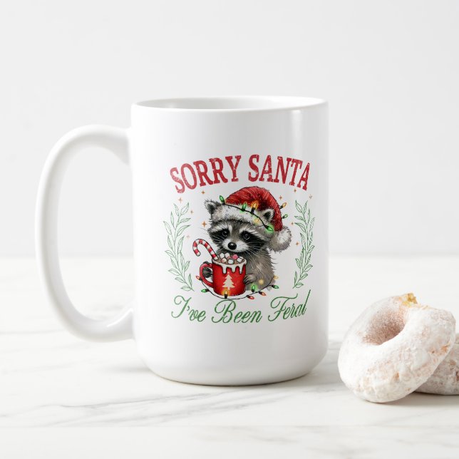 Taza De Café Lo siento Santa I ha sido Feral (Con donut)