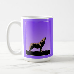 Taza De Café Lobo al atardecer - Arte de vida salvaje original
