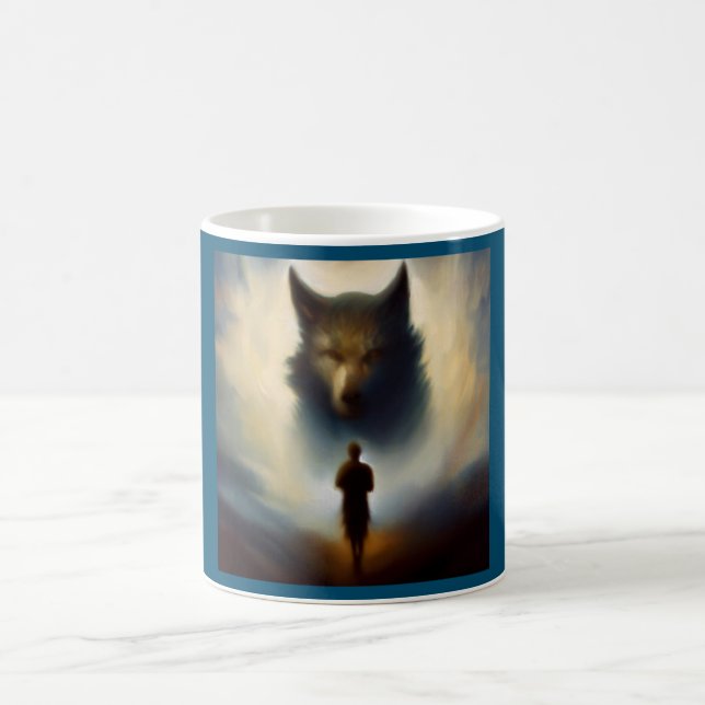 Taza De Café Lobo animal espiritual 2 (Centro)