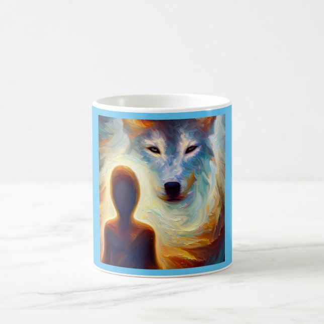 Taza De Café Lobo animal espiritual 3 (Centro)