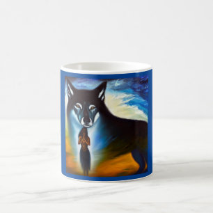 Taza De Café Lobo animal espiritual 4