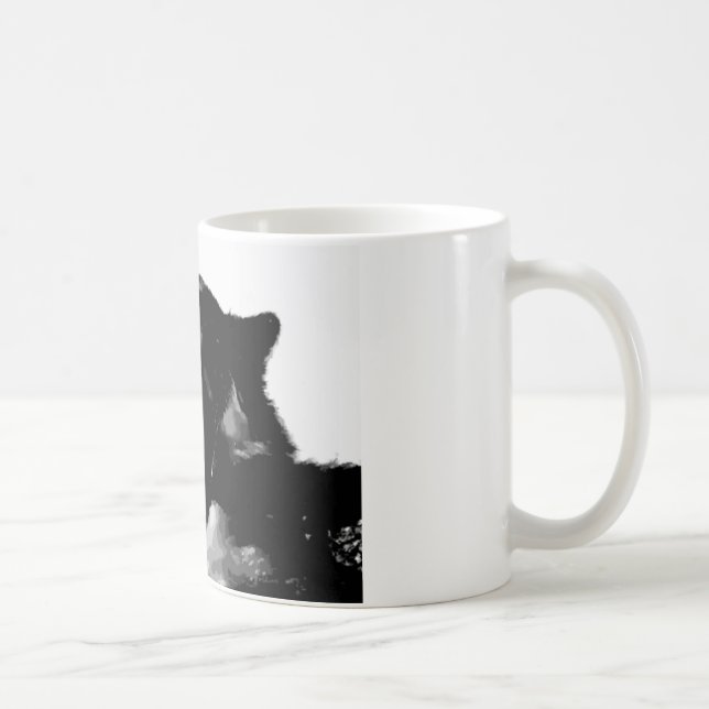 Taza De Café Lobo blanco y negro (Derecha)