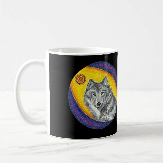 Taza De Café Lobo curativo del Shaman (Izquierda)