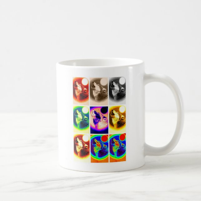 Taza De Café Lobo de arte pop (Derecha)