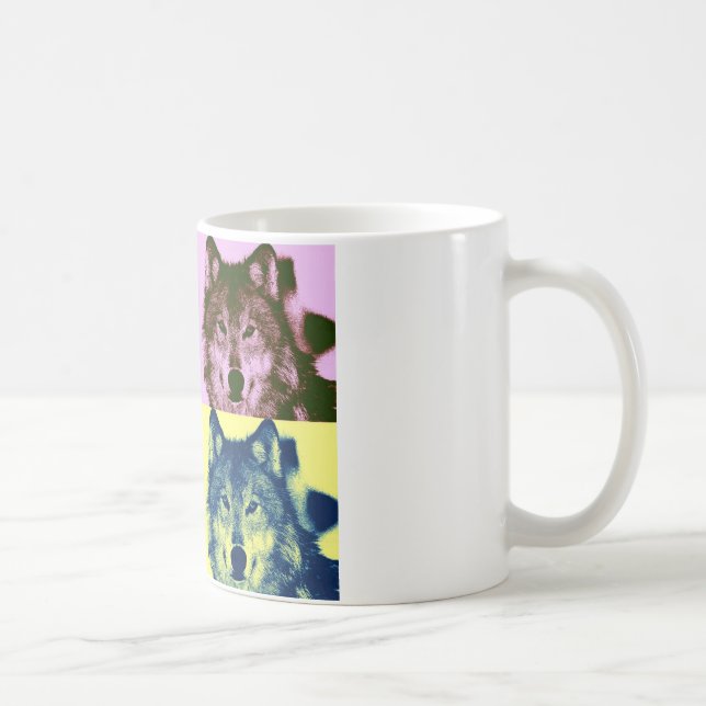 Taza De Café Lobo de arte pop (Derecha)