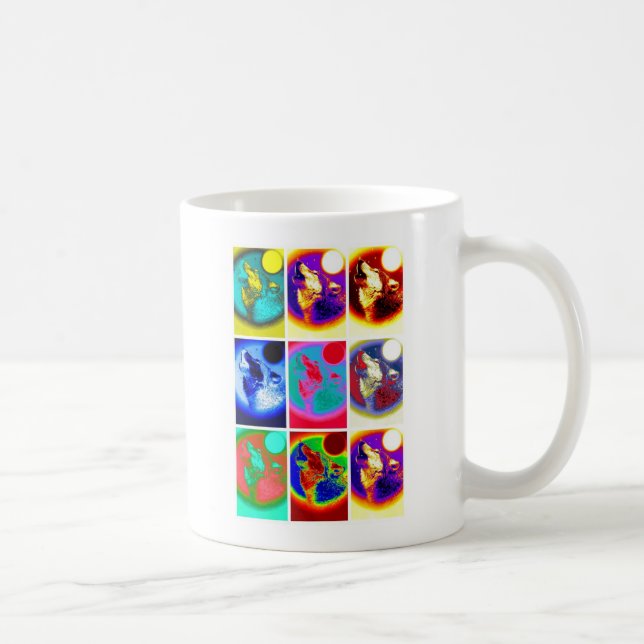 Taza De Café Lobo de arte pop (Derecha)