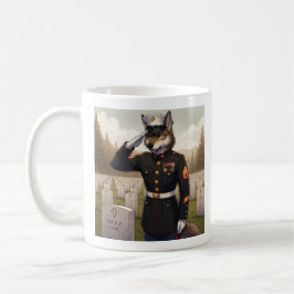 Taza De Café Lobo de la Marina saludando
