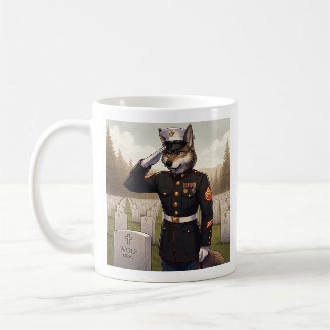 Taza De Café Lobo de la Marina saludando (Izquierda)