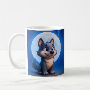 Taza De Café Lobo de Luna Azul