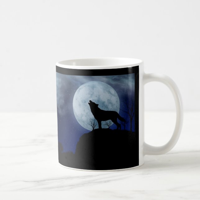 Taza De Café Lobo de luna llena (Derecha)
