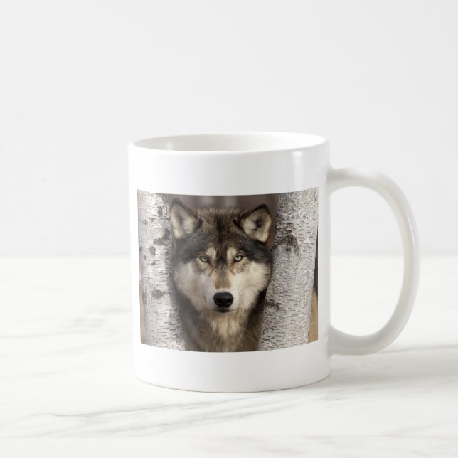 Taza De Café Lobo de madera de Jim Zuckerman (Derecha)