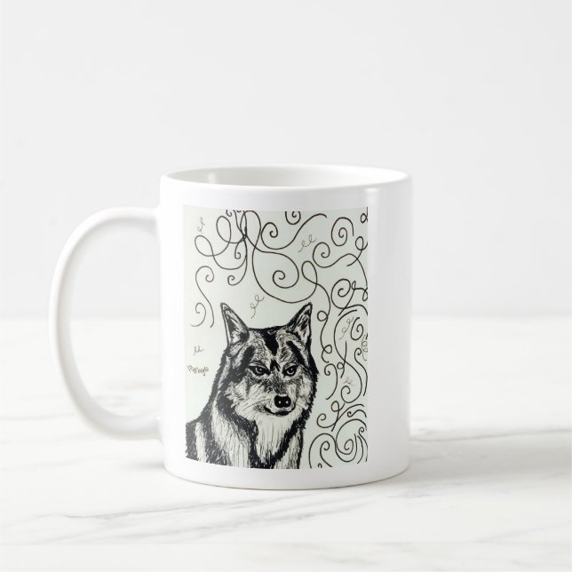 Taza De Café Lobo de Sabiduría (Izquierda)