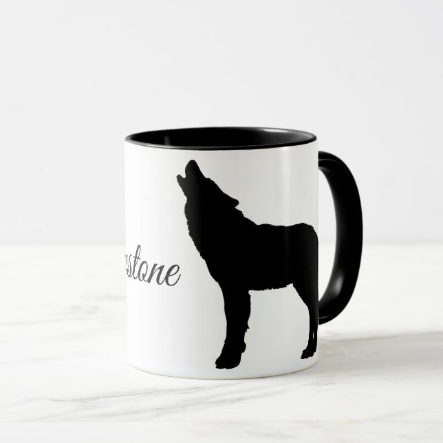 Taza de café-Lobo de Yellowstone (Anverso derecho)