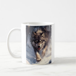 Taza De Café Lobo en invierno