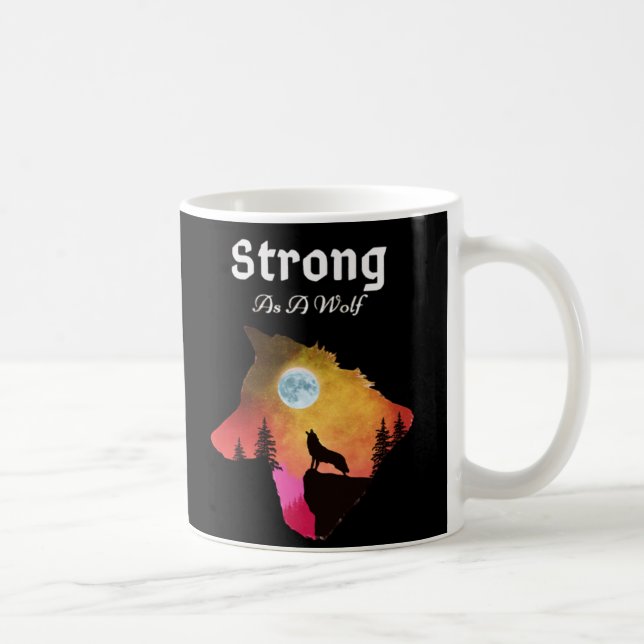 Taza De Café Lobo fuerte moderno (Derecha)
