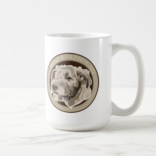 Taza De Café Lobo irlandés del perro (Derecha)