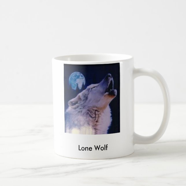 Taza De Café lobo, lobo solitario (Derecha)