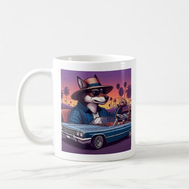 Taza De Café Lobo Lowrider Wolfy (Izquierda)