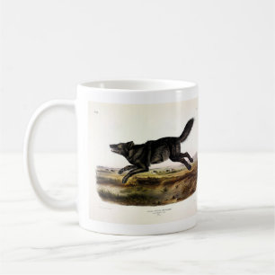 Taza De Café Lobo negro, o lobo norteamericano negro (lupus can