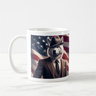 Taza De Café Lobo Patriótico