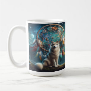 Taza De Café Lobo Protegiendo Creador de Sueños Gigante Místico