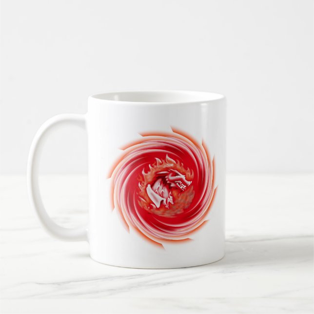Taza De Café Lobo salvaje Azotamiento de la mugre blanca (Izquierda)