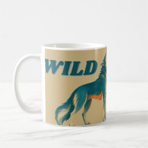 Taza De Café Lobo Salvaje Vintage Naturaleza Animal