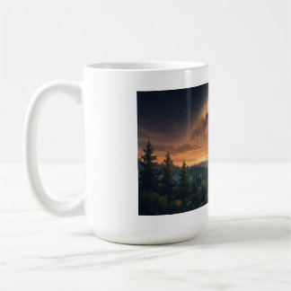 Taza De Café Lobo Solitario Bajo el Cielo Estrellado de la Vía