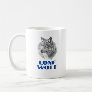 Taza De Café "Lobo Solitario" o Tu Mensaje, Lobo Gris, Texto Az