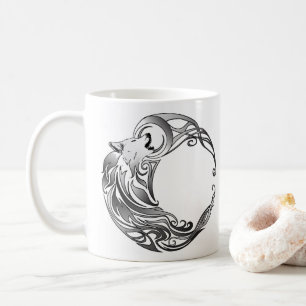 Taza De Café Lobo tribal - Sombreado