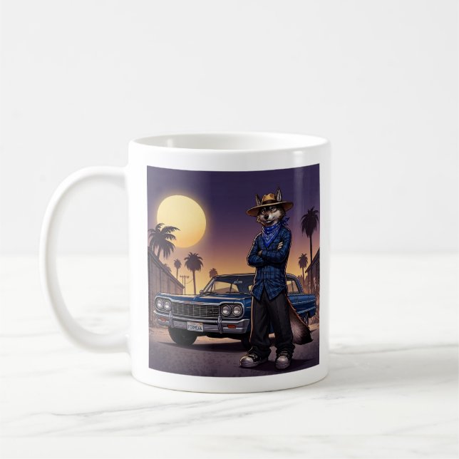 Taza De Café Lobo Y Lowrider (Izquierda)