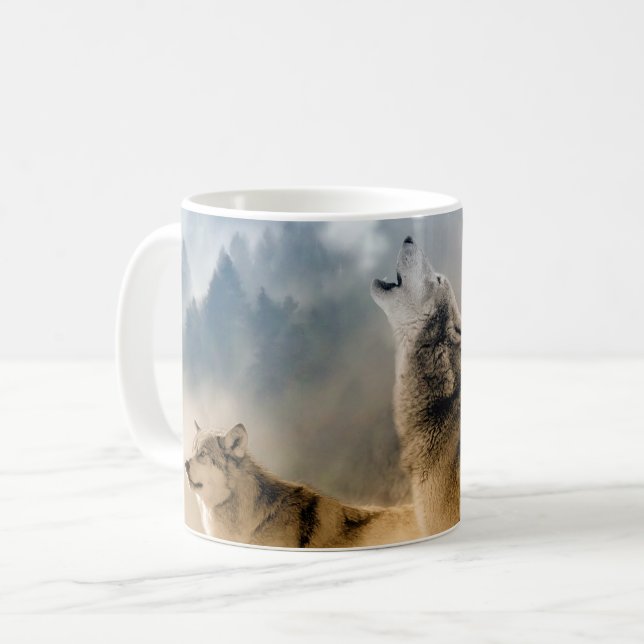 Taza De Café Lobos grises albúmina (Anverso izquierdo)