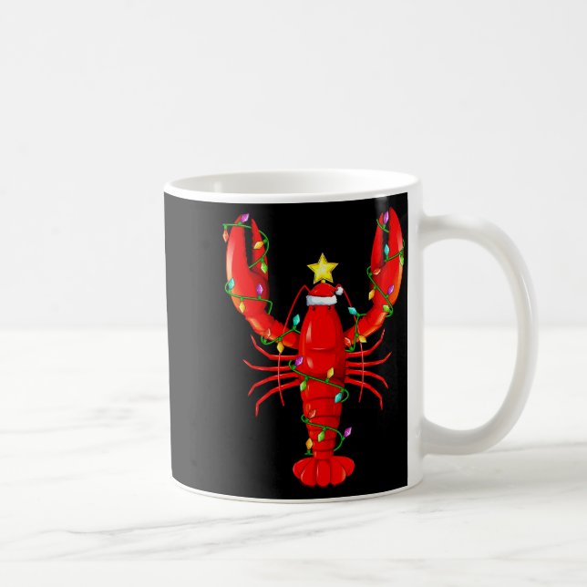 Taza De Café Lobster Lighting Xmas Tree Matching Lobster Christ (Derecha)