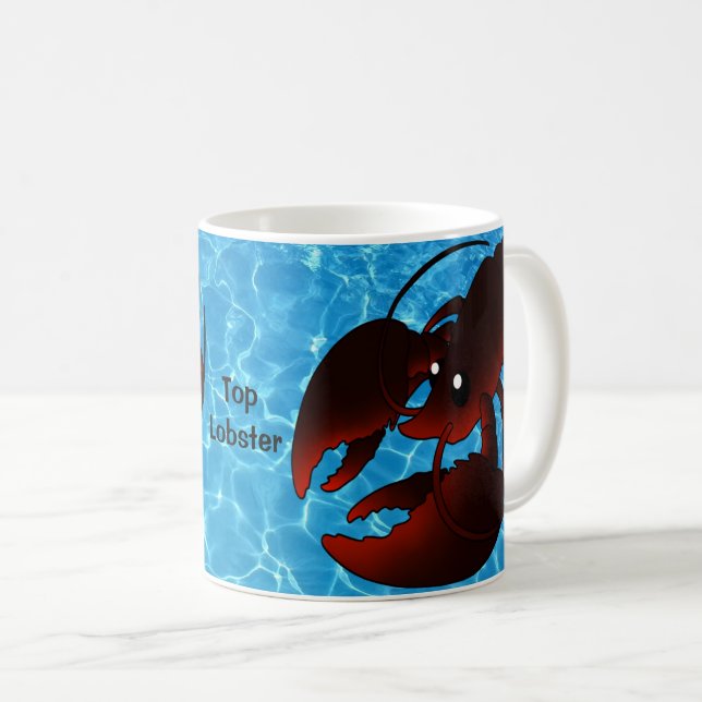 Taza De Café Lobster rojo Personalizado lindo (Anverso derecho)